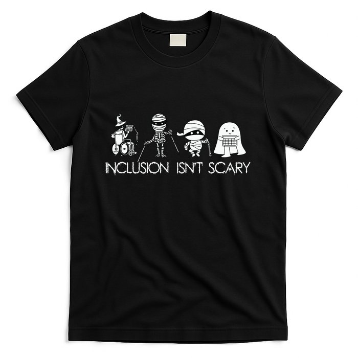 Inclusion Isnt Scary Slp Halloween Sped Teacher Ghost Mummy T-Shirt