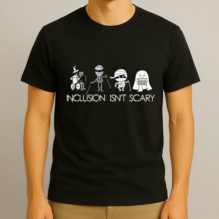 Inclusion Isnt Scary Slp Halloween Sped Teacher Ghost Mummy T-Shirt