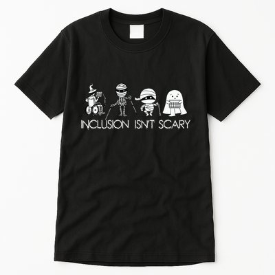 Inclusion Isnt Scary Slp Halloween Sped Teacher Ghost Mummy Tall T-Shirt