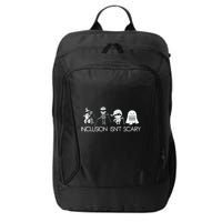 Inclusion Isnt Scary Slp Halloween Sped Teacher Ghost Mummy City Backpack