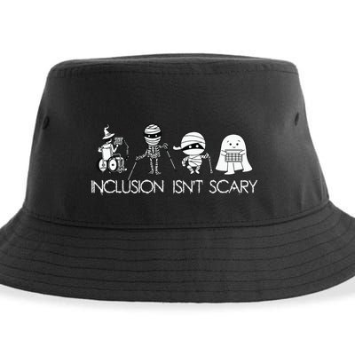 Inclusion Isnt Scary Slp Halloween Sped Teacher Ghost Mummy Sustainable Bucket Hat