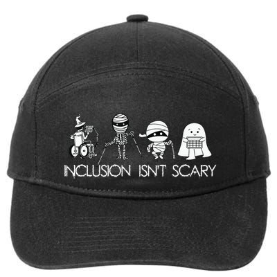 Inclusion Isnt Scary Slp Halloween Sped Teacher Ghost Mummy 7-Panel Snapback Hat