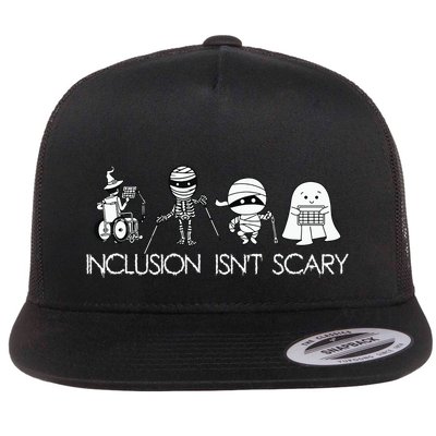 Inclusion Isnt Scary Slp Halloween Sped Teacher Ghost Mummy Flatbill Hat