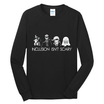 Inclusion Isnt Scary Slp Halloween Sped Teacher Ghost Mummy Tall Long Sleeve T-Shirt