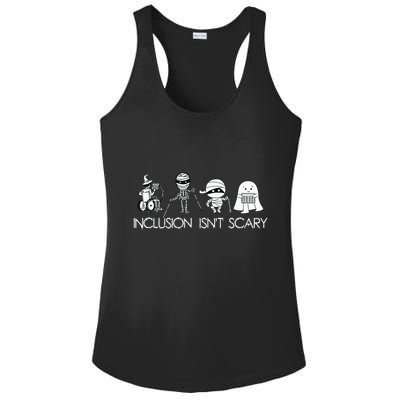 Inclusion Isnt Scary Slp Halloween Sped Teacher Ghost Mummy Ladies PosiCharge Competitor Racerback Tank