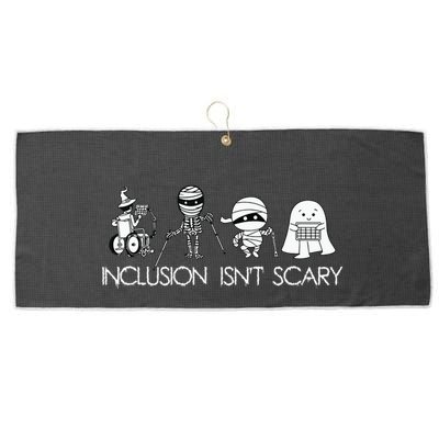 Inclusion Isnt Scary Slp Halloween Sped Teacher Ghost Mummy Large Microfiber Waffle Golf Towel