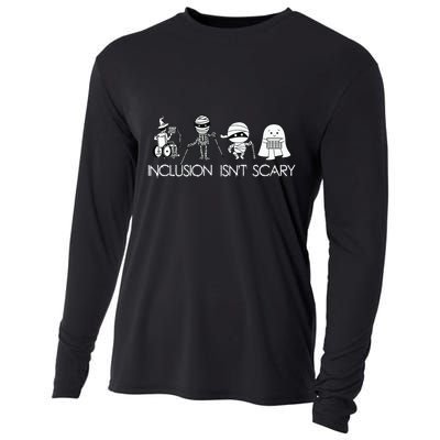 Inclusion Isnt Scary Slp Halloween Sped Teacher Ghost Mummy Cooling Performance Long Sleeve Crew