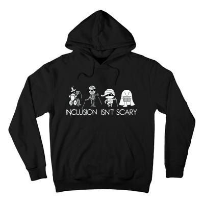 Inclusion Isnt Scary Slp Halloween Sped Teacher Ghost Mummy Tall Hoodie