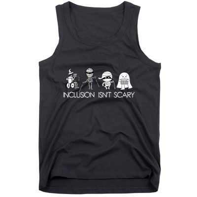 Inclusion Isnt Scary Slp Halloween Sped Teacher Ghost Mummy Tank Top