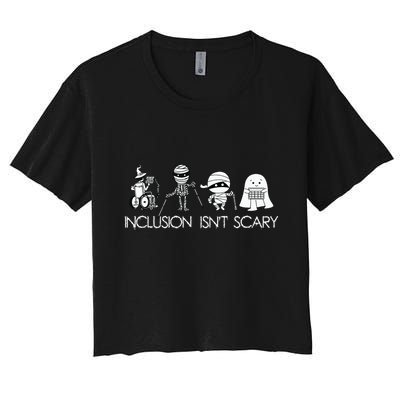 Inclusion Isnt Scary Slp Halloween Sped Teacher Ghost Mummy Crop Top