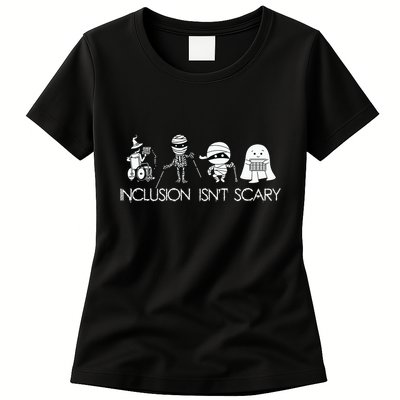 Inclusion Isnt Scary Slp Halloween Sped Teacher Ghost Mummy Womens T-Shirt