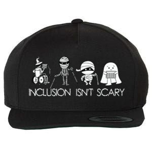 Inclusion Isnt Scary Slp Halloween Sped Teacher Ghost Mummy Wool Snapback Cap