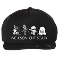 Inclusion Isnt Scary Slp Halloween Sped Teacher Ghost Mummy Wool Snapback Cap