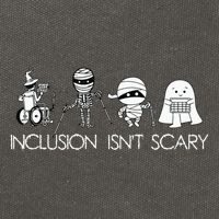 Inclusion Isnt Scary Slp Halloween Sped Teacher Ghost Mummy Cotton Canvas Backpack