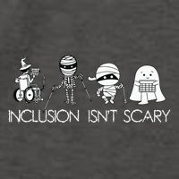 Inclusion Isnt Scary Slp Halloween Sped Teacher Ghost Mummy Vector Backpack