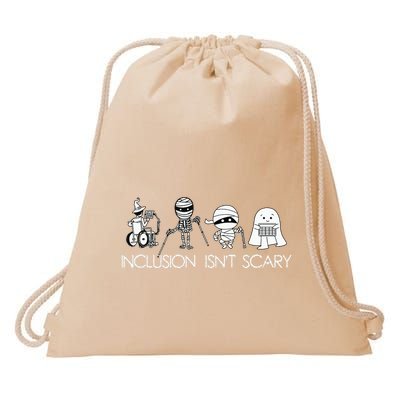Inclusion Isnt Scary Slp Halloween Sped Teacher Ghost Mummy Drawstring Bag