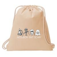 Inclusion Isnt Scary Slp Halloween Sped Teacher Ghost Mummy Drawstring Bag
