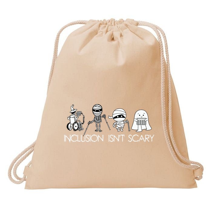Inclusion Isnt Scary Slp Halloween Sped Teacher Ghost Mummy Drawstring Bag