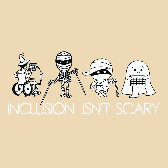 Inclusion Isnt Scary Slp Halloween Sped Teacher Ghost Mummy Drawstring Bag