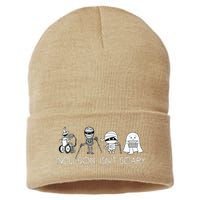 Inclusion Isnt Scary Slp Halloween Sped Teacher Ghost Mummy Sustainable Knit Beanie