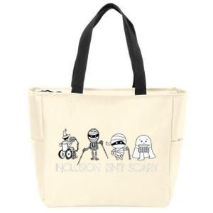 Inclusion Isnt Scary Slp Halloween Sped Teacher Ghost Mummy Zip Tote Bag