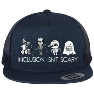 Inclusion Isnt Scary Slp Halloween Sped Teacher Ghost Mummy Flat Bill Trucker Hat