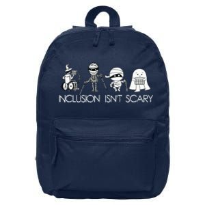 Inclusion Isnt Scary Slp Halloween Sped Teacher Ghost Mummy 16 in Basic Backpack