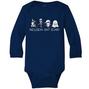 Inclusion Isnt Scary Slp Halloween Sped Teacher Ghost Mummy Baby Long Sleeve Bodysuit