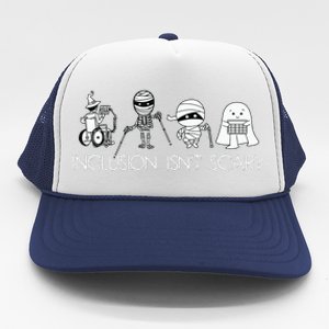 Inclusion Isnt Scary Slp Halloween Sped Teacher Ghost Mummy Trucker Hat