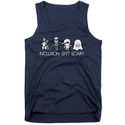 Inclusion Isnt Scary Slp Halloween Sped Teacher Ghost Mummy Tank Top