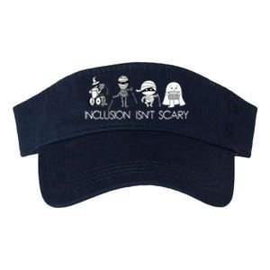 Inclusion Isnt Scary Slp Halloween Sped Teacher Ghost Mummy Valucap Bio-Washed Visor