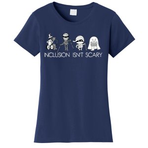 Inclusion Isnt Scary Slp Halloween Sped Teacher Ghost Mummy Women's T-Shirt