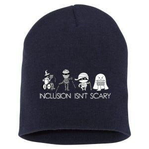 Inclusion Isnt Scary Slp Halloween Sped Teacher Ghost Mummy Short Acrylic Beanie