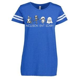 Inclusion Isnt Scary Slp Halloween Sped Teacher Ghost Mummy Enza Ladies Jersey Football T-Shirt