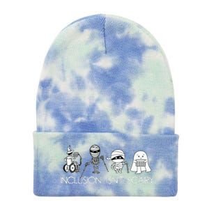 Inclusion Isnt Scary Slp Halloween Sped Teacher Ghost Mummy Tie Dye 12in Knit Beanie