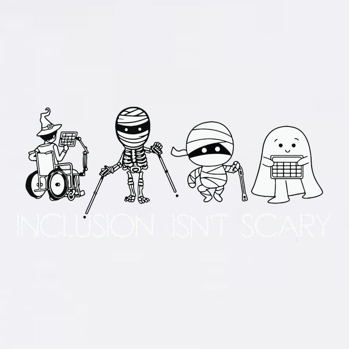 Inclusion Isnt Scary Slp Halloween Sped Teacher Ghost Mummy Garment-Dyed Sweatshirt