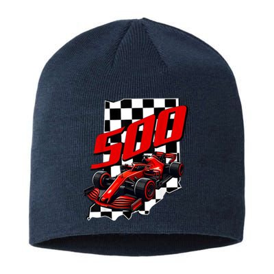 Indianapolis Indiana State 500 Race Car Formula Racing Car Gift Sustainable Beanie