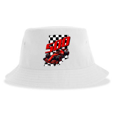 Indianapolis Indiana State 500 Race Car Formula Racing Car Gift Sustainable Bucket Hat