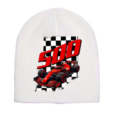 Indianapolis Indiana State 500 Race Car Formula Racing Car Gift Short Acrylic Beanie