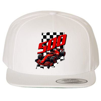 Indianapolis Indiana State 500 Race Car Formula Racing Car Gift Wool Snapback Cap