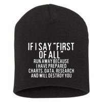 If I Say First Of All Run Away Short Acrylic Beanie