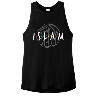 Islam Islamic Symbol Religion Muslim Allah Ramadan Arabic Ladies PosiCharge Tri-Blend Wicking Tank