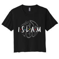 Islam Islamic Symbol Religion Muslim Allah Ramadan Arabic Women's Crop Top Tee