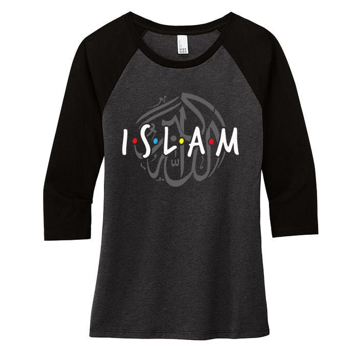 Islam Islamic Symbol Religion Muslim Allah Ramadan Arabic Women's Tri-Blend 3/4-Sleeve Raglan Shirt