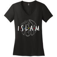 Islam Islamic Symbol Religion Muslim Allah Ramadan Arabic Women's V-Neck T-Shirt