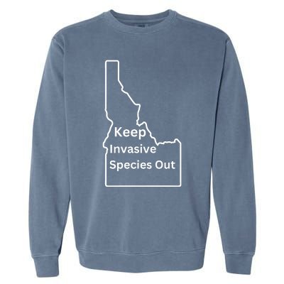 Idaho Invasive Species Out Garment-Dyed Sweatshirt