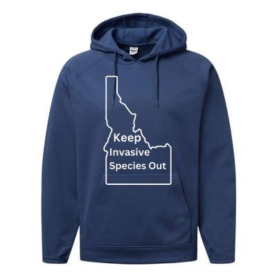 Idaho Invasive Species Out Performance Fleece Hoodie