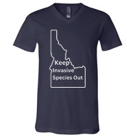 Idaho Invasive Species Out V-Neck T-Shirt