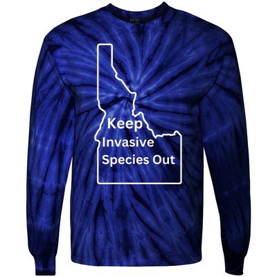 Idaho Invasive Species Out Tie-Dye Long Sleeve Shirt