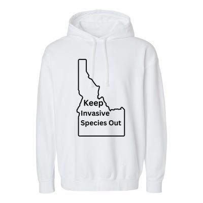 Idaho Invasive Species Out Garment-Dyed Fleece Hoodie